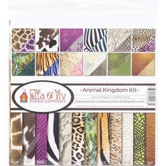 Ella &#x26; Viv Collection Kit 12&#x22;X12&#x22;-Animal Kingdom